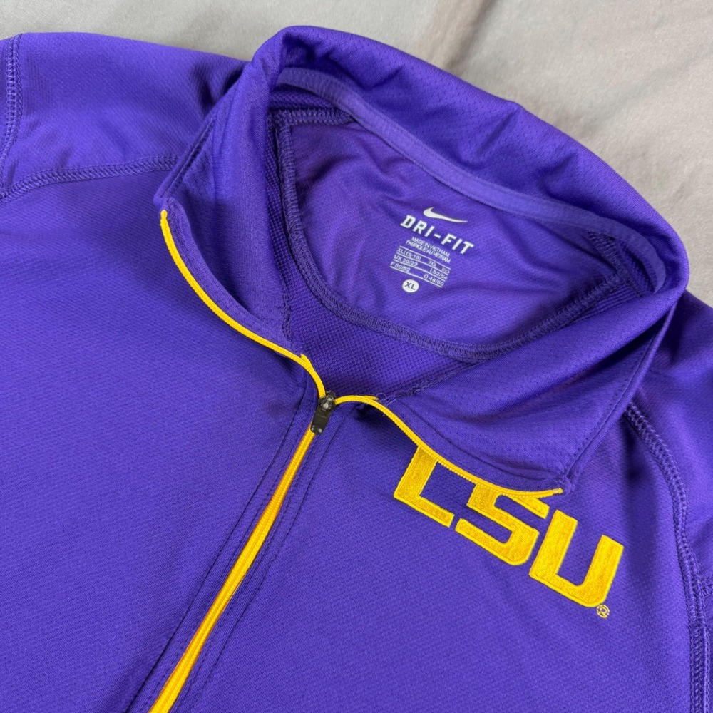 Nike Dri-FIT LSU Tigers Womens XL Purple Quarter Zip Pullover 23058X-LS1